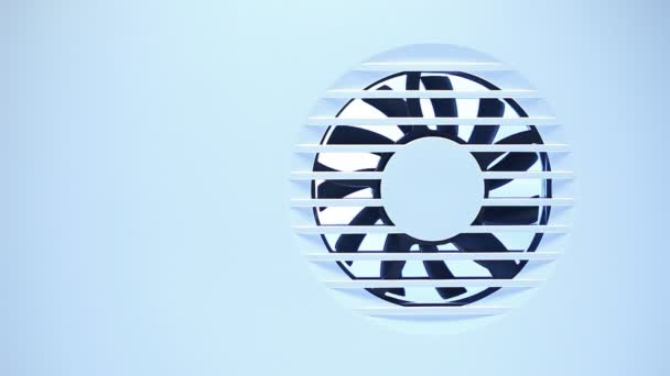 Turbina del ventilatore dietro una superficie metallica — Video Stock