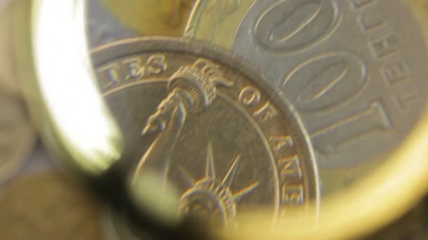Egy dollár érme — Stock videók