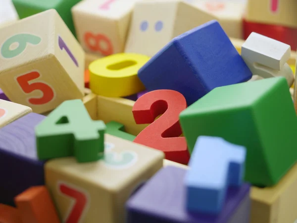 Toy wooden numbers — Stock Photo, Image