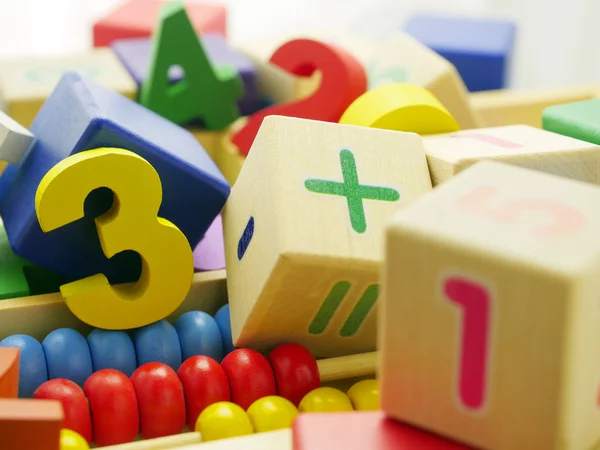 Toy wooden numbers — Stock Photo, Image