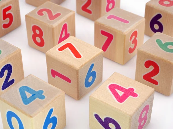 Wooden number blocks — Stock Photo, Image