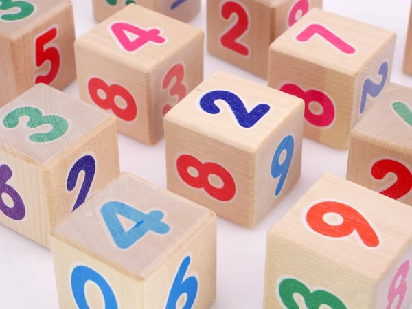 Wooden number blocks — Stock Photo, Image