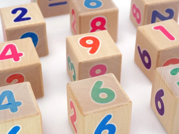 Wooden number blocks — Stock Photo, Image