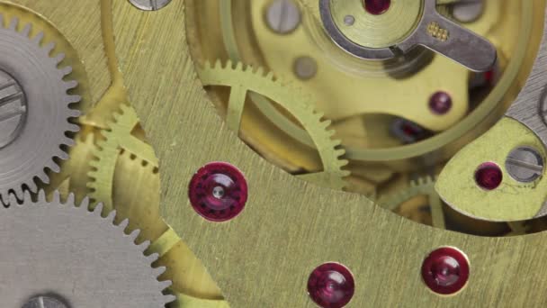 Working clock mechanism. — Stock Video