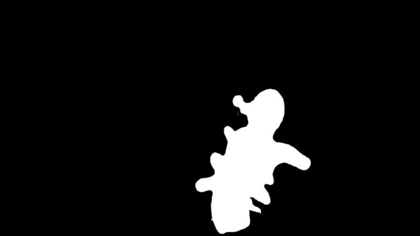 Les taches d'encre tombent et se répandent. Animation .