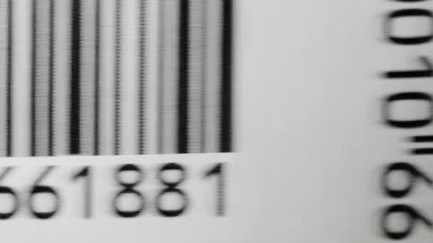 Bar Code. Κινηματογράφηση σε πρώτο πλάνο. — Αρχείο Βίντεο