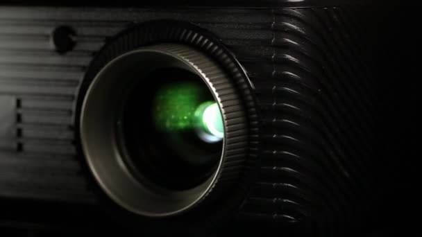 Digital film projector lens in action. — Stock Video