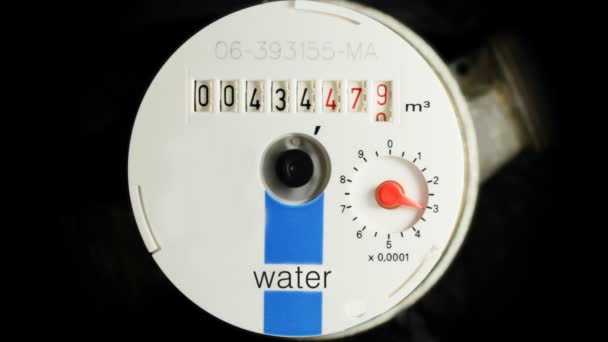 Water meter, close up. — Stock Video