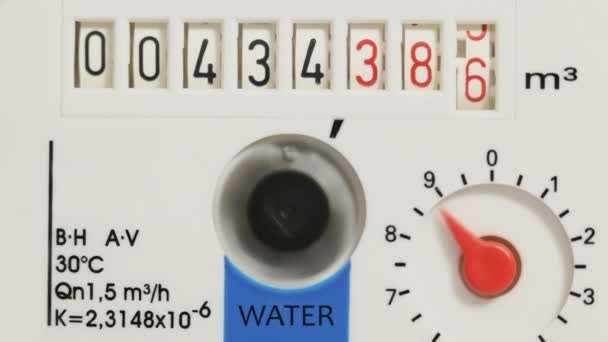 Water meter, close up. — Stock Video