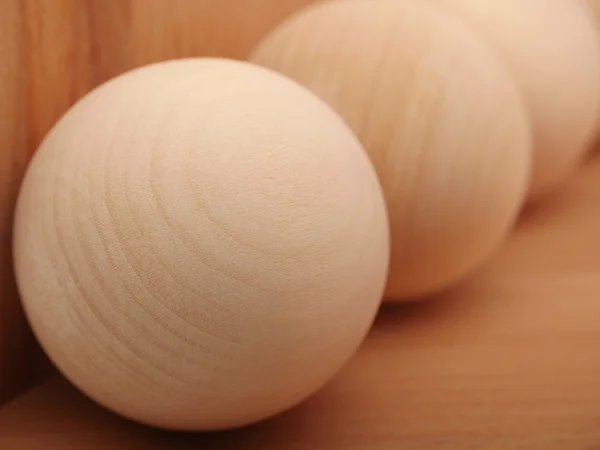 Houten bollen close-up — Stockfoto