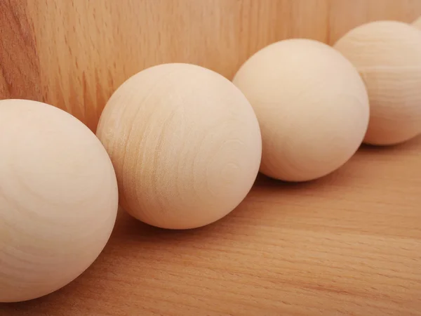 Houten bollen close-up — Stockfoto