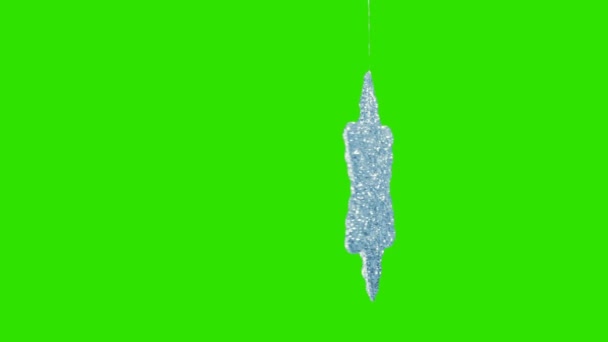 Ornament in the form of a snowflake on a green background. — Stock Video