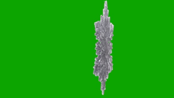 緑の背景に雪の結晶の形の飾り金具します。. — ストック動画