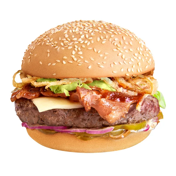 Hamburger isolated on white background — Stock Photo, Image