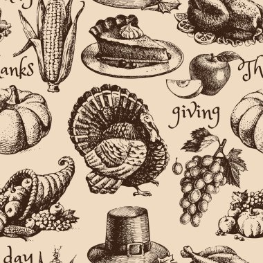 Şükran günü seamless modeli. 