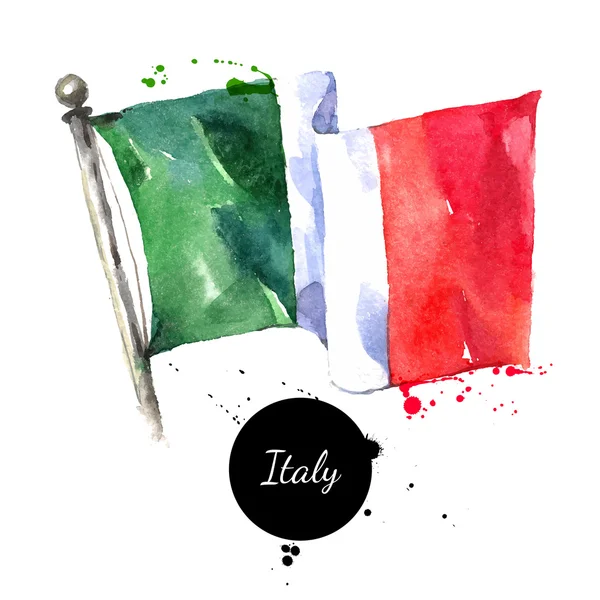 Aquarelle drapeau Italie . — Image vectorielle