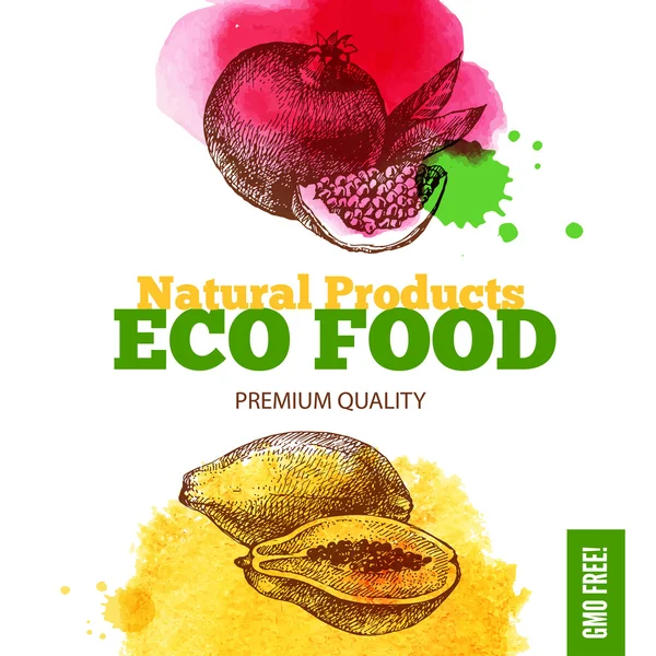 Menu Eco food — Vettoriale Stock