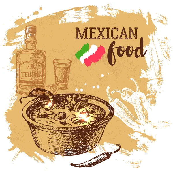 Cuisine traditionnelle mexicaine — Image vectorielle