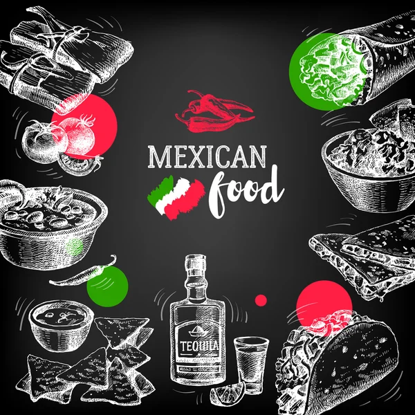 Cuisine traditionnelle mexicaine — Image vectorielle