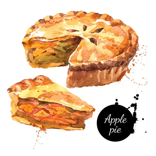 Organic apple pie dessert. — Stock Vector