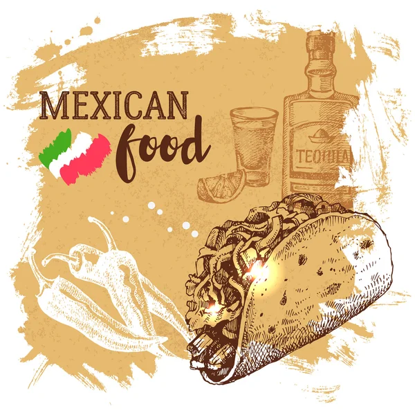 Традиційна Мексиканська їжа — стоковий вектор