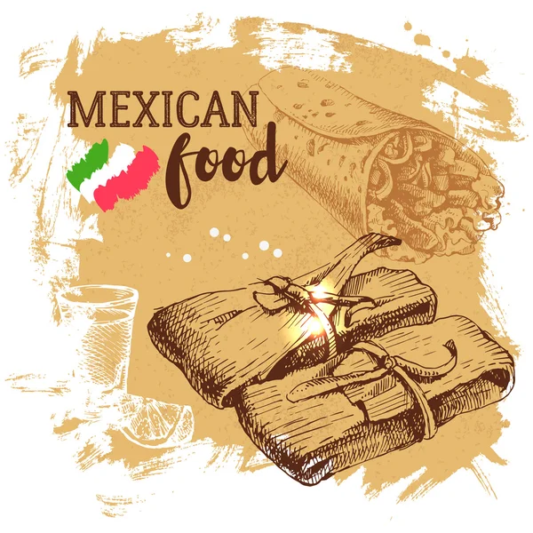 Cibo tradizionale messicano — Vettoriale Stock