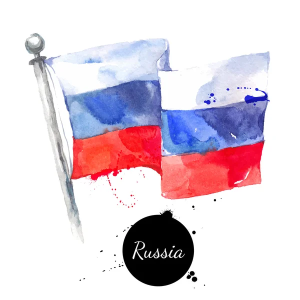 Aquarell Russische Flagge. — Stockvektor