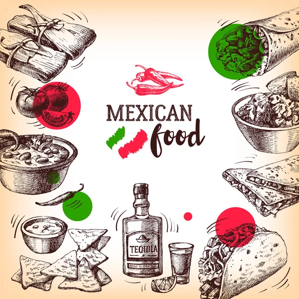 Cuisine traditionnelle mexicaine — Image vectorielle