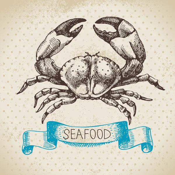 Hand drawn sketch seafood — Stock Vector