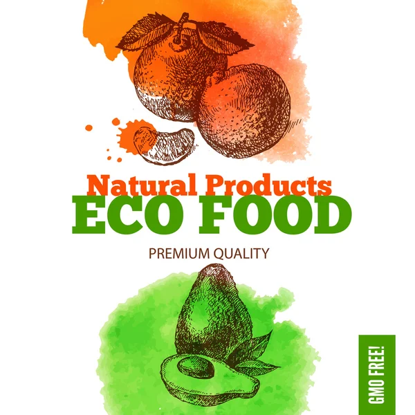 Környezetbarát élelmiszer-menü — Stock Vector