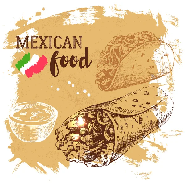 Comida tradicional mexicana —  Vetores de Stock