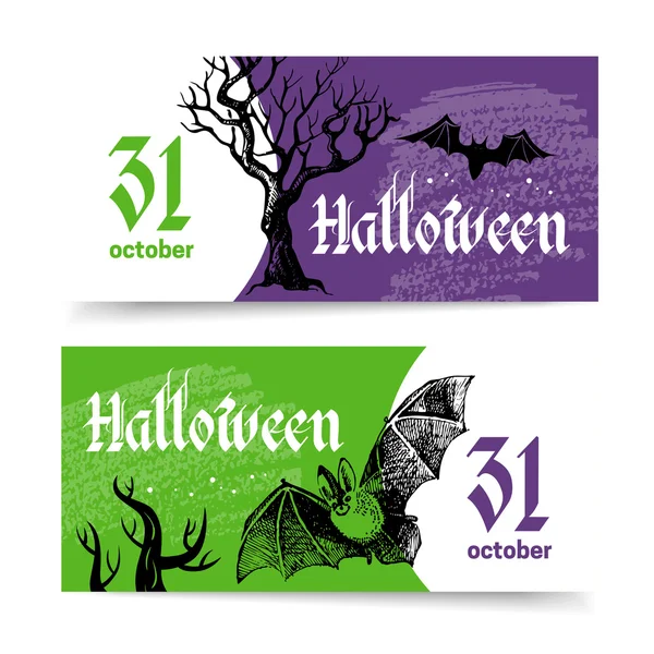 Halloween banners set. — Stock vektor