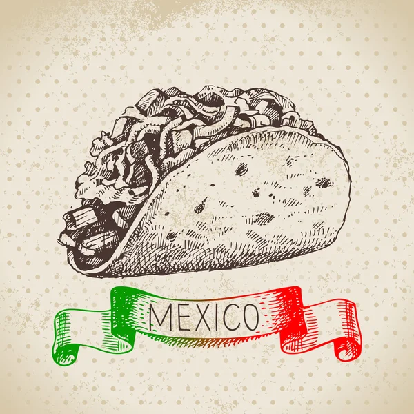 Tradiční mexické jídlo — Stockový vektor