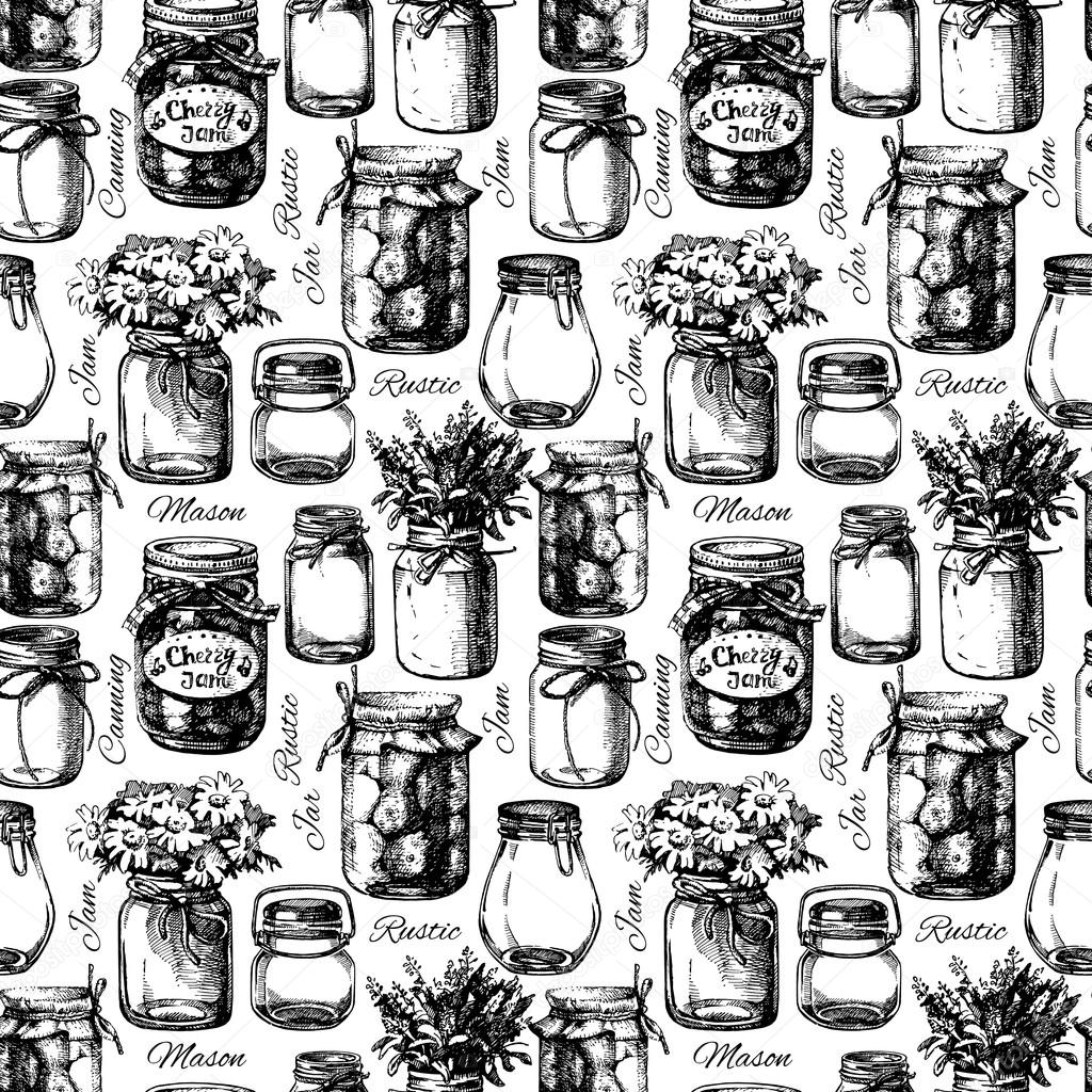 Rustic, mason and canning jar. ??? Vector Image by ?? pimonova Vector