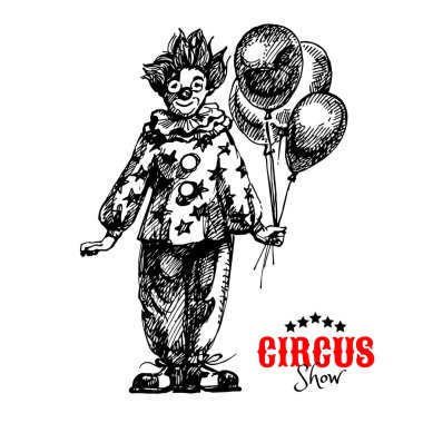 Hand drawn vintage circus banner. Sketch retro vector illustration vector Hand drawn vintage circus banner. Sketch retro vector illustration vector