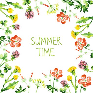 suluboya çiçek tebrik kartı