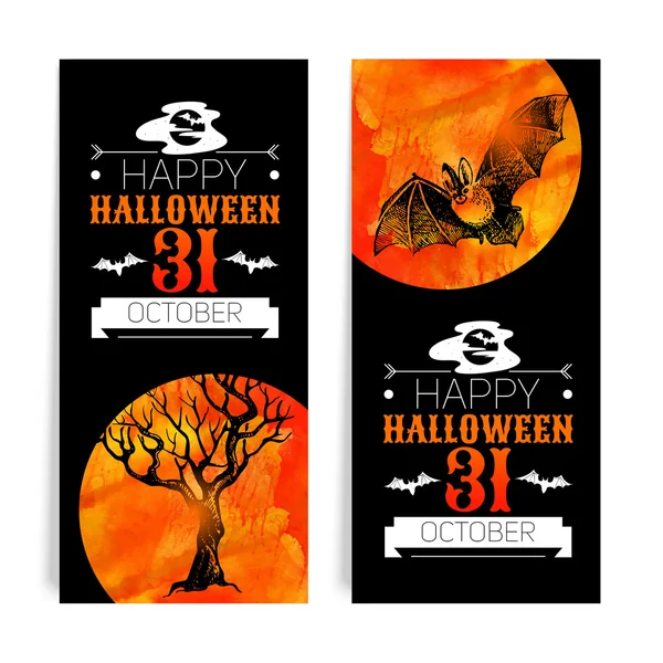 Set of Halloween banners — Stock Vector