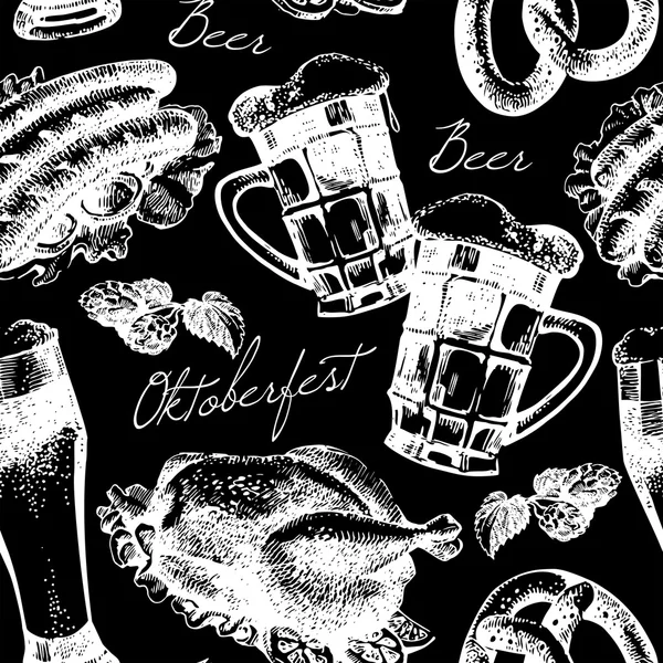 Oktoberfest vintage naadloze patroon — Stockvector