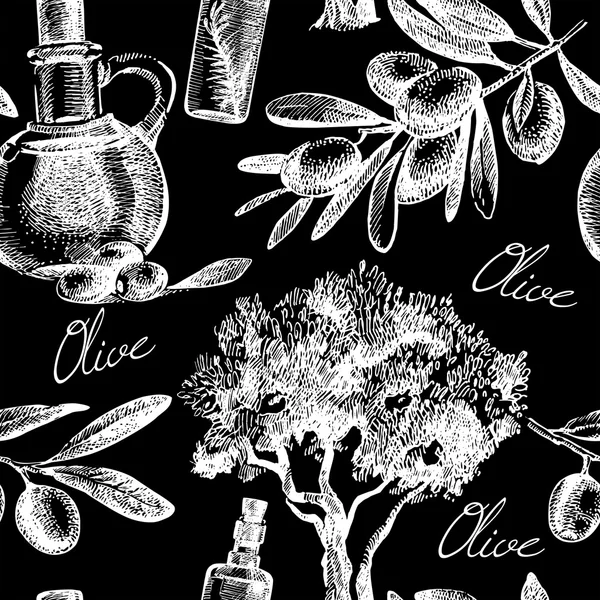 Винтажный оливковый бесшовный узор — стоковый вектор
