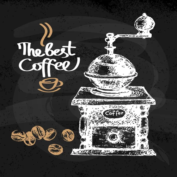Ручний намальований ескіз вінтажного кавового фону — стоковий вектор