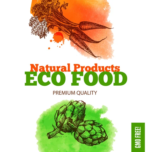 Eco food menu background. — Stock Vector