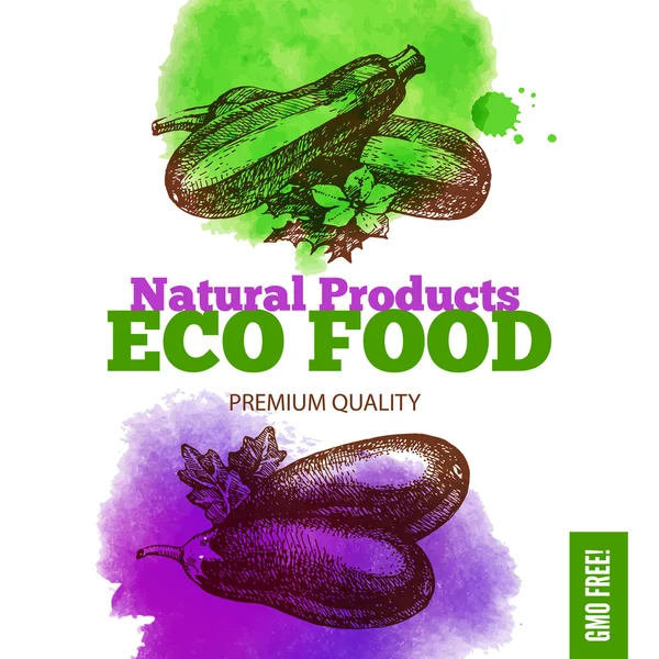 Eco fundo menu de alimentos . —  Vetores de Stock