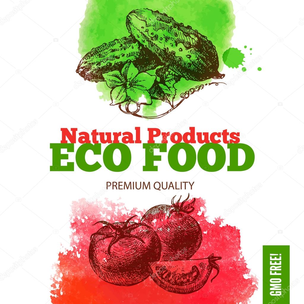 Eco food menu background.