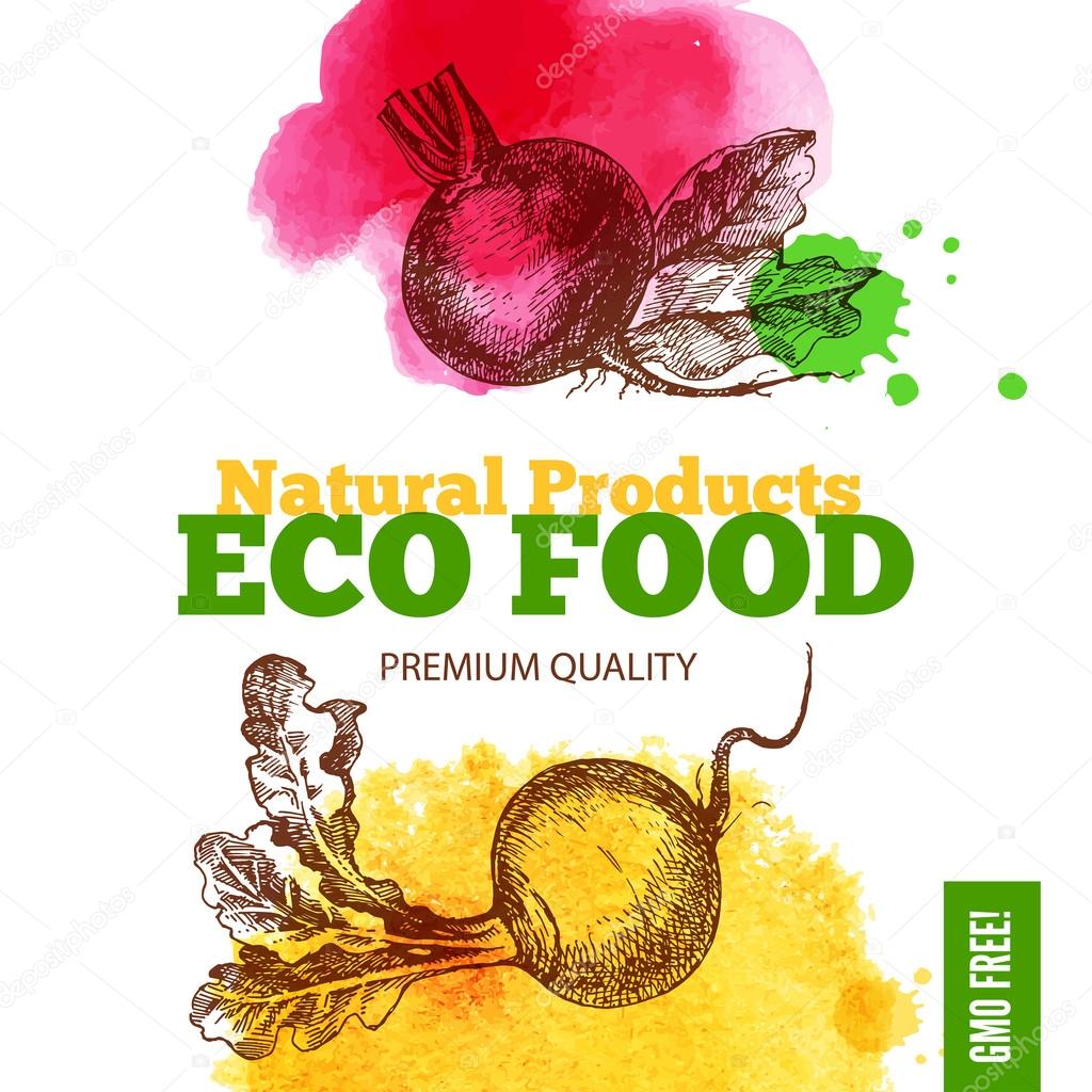 Eco food menu background.