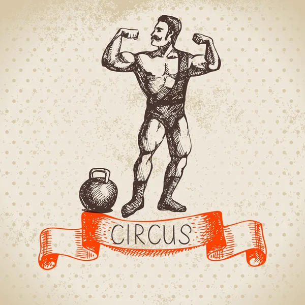Dibujo dibujado a mano circo y diversión — Vector de stock