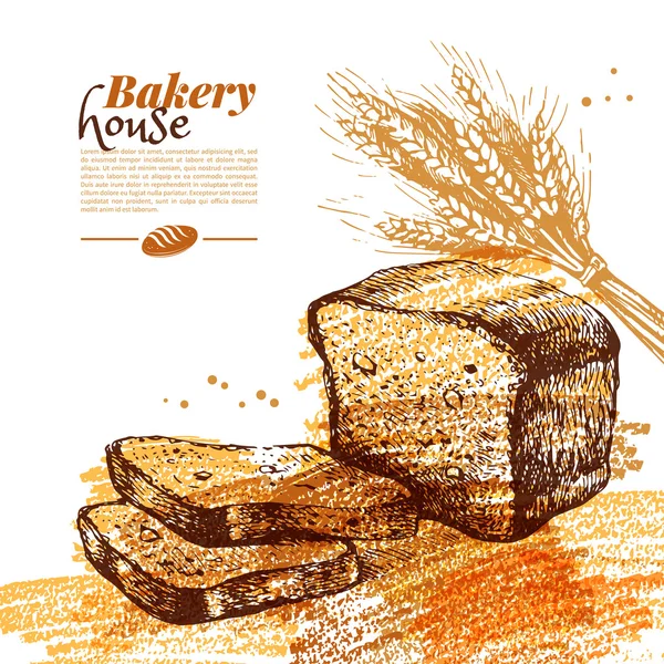 Bakery croquis fond . — Image vectorielle