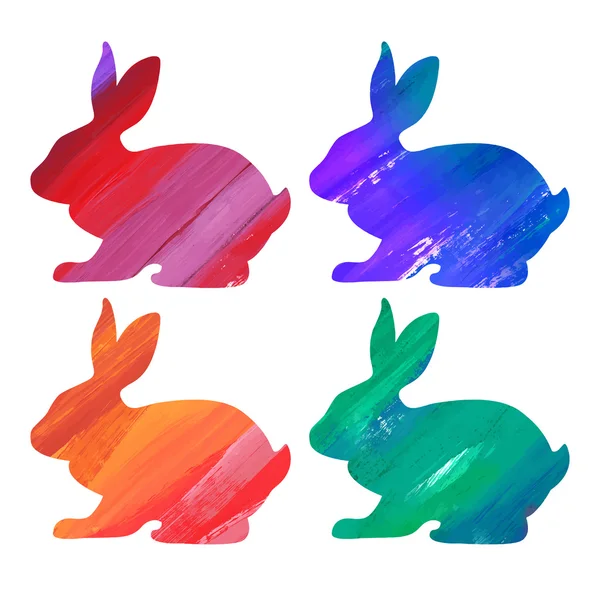 Ester color bunny set. — Stock Vector