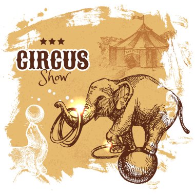 Elle çizilmiş kroki sirk ve eğlence