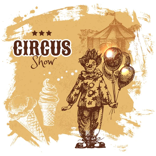 Croquis dessiné à la main cirque et amusement — Image vectorielle