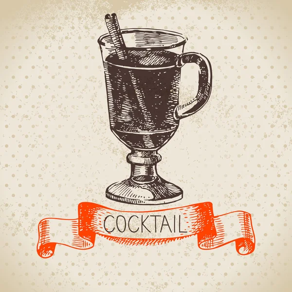 Hand drawn sketch cocktail — Stock Vector